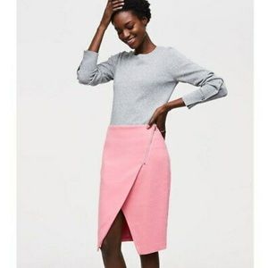 NWT Loft Zip Wrap Pencil Skirt Pink